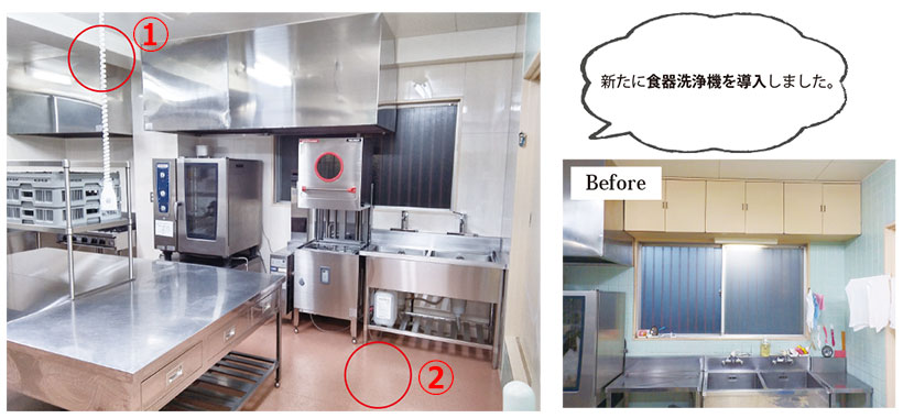 新たに食器洗浄機を導入しました。