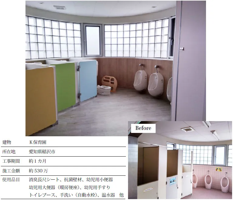 幼児トイレ改修前と改修後